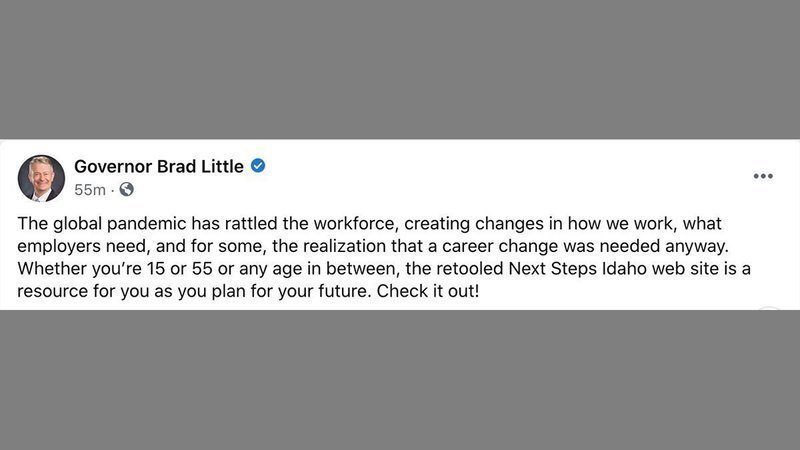 Governor Brad Little tweet